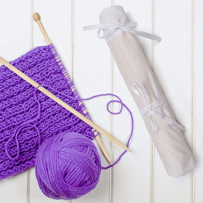 Curtzy Bamboo Knitting Needle Set - 16 Pairs of Wooden Straight Knitting Needles with Storage Case - Single Pointed in Sizes 2mm - 12mm - Each Needle Measures 34cm/13.5 inches - Beginners to Experts - Image 3